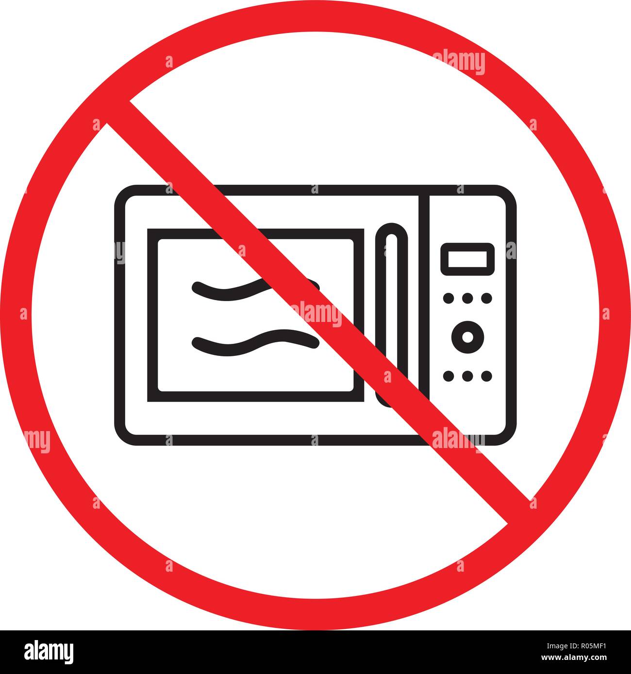 Mikrowelle verboten Symbol auf weißem Hintergrund — free download