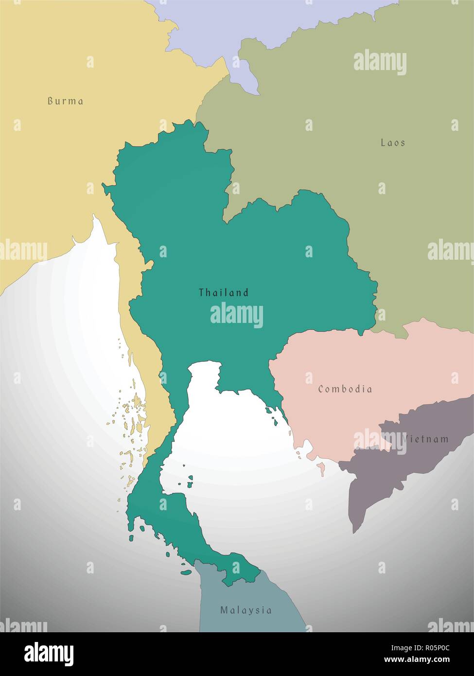 Karte von Thailand Verwaltungs-, Vektor, Abbildung Stock Vektor