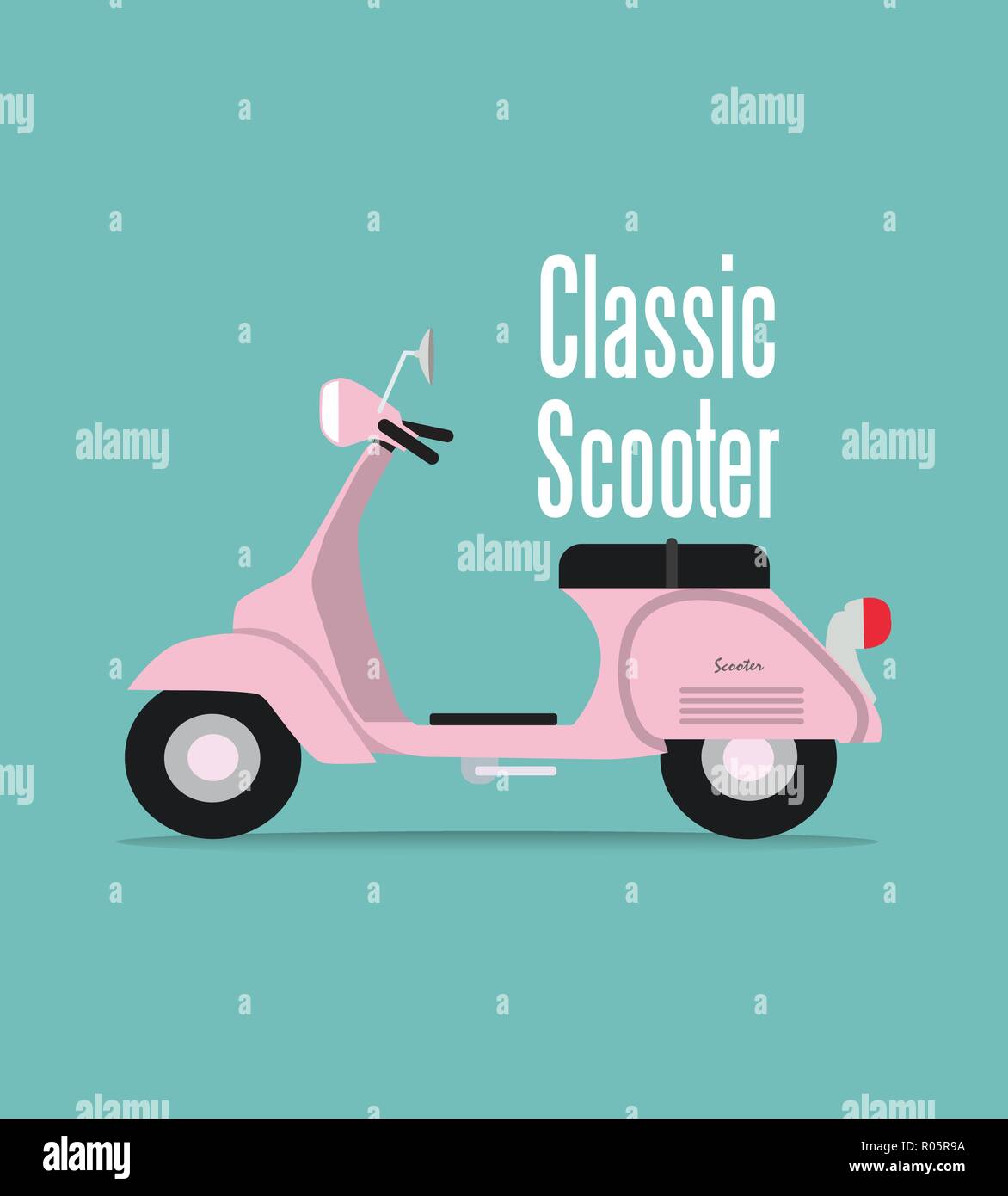 Vintage pink Classic Scooter von Vector Illustration Stock Vektor