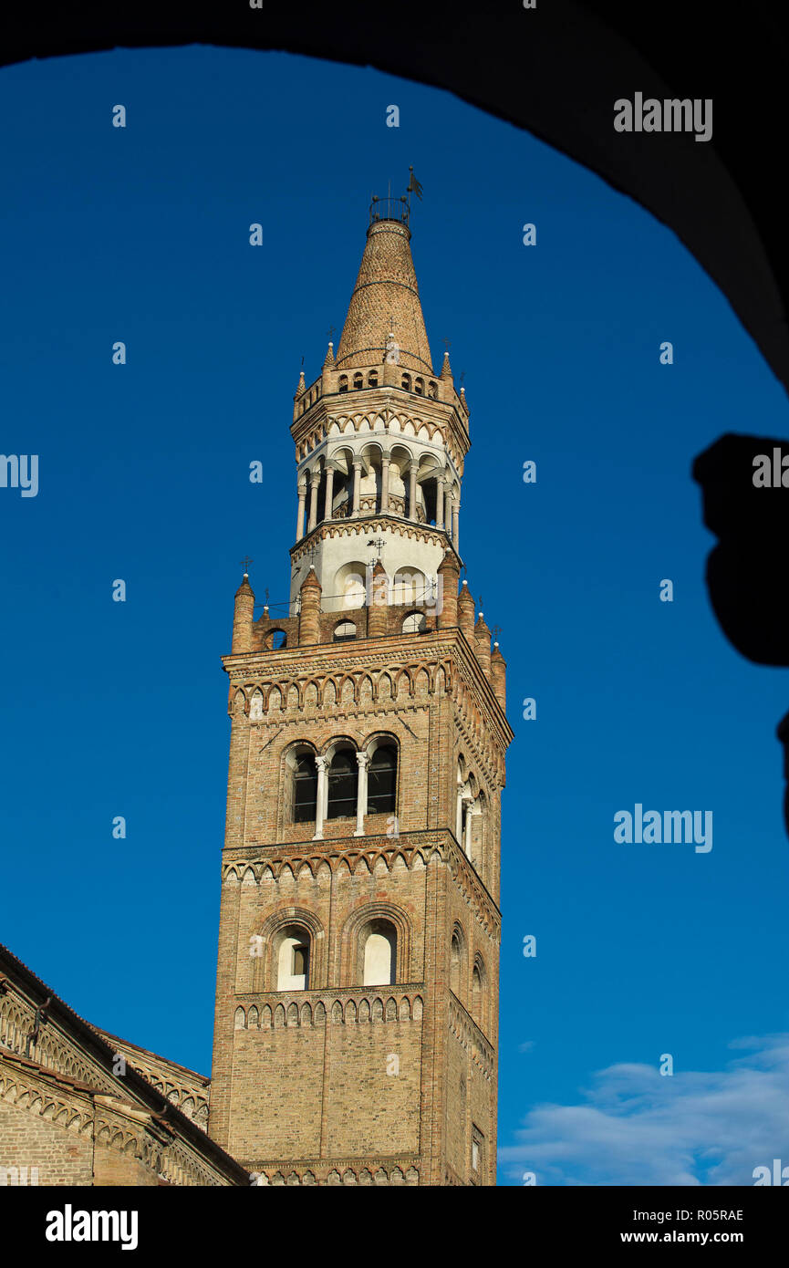 Italien, Lombardei, Crema, Dom, St. Maria Himmelfahrt, Glockenturm Stockfoto