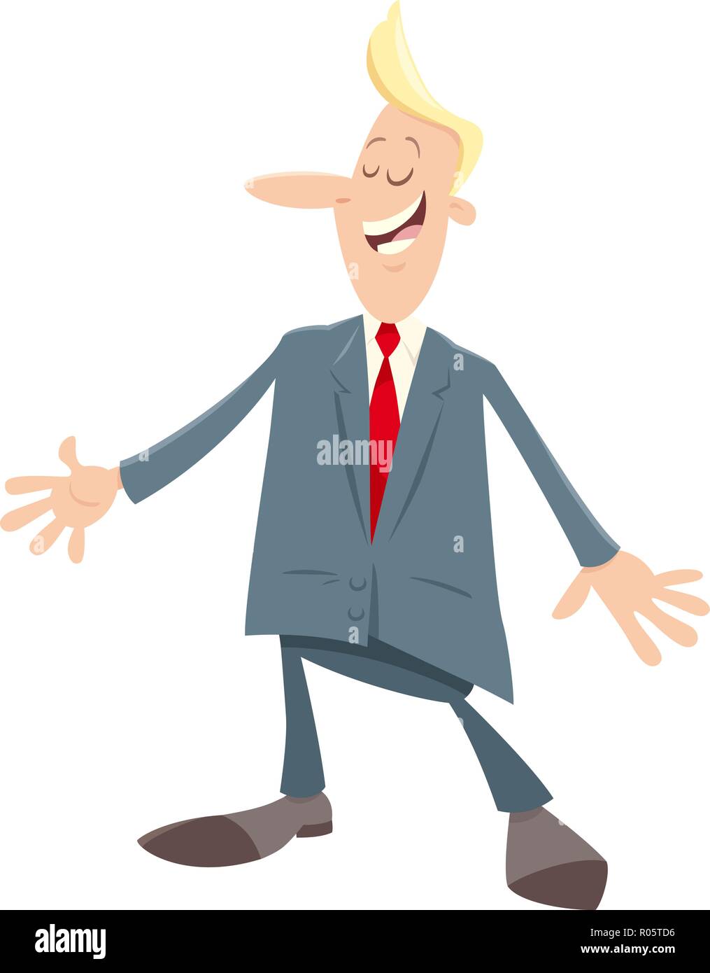 Cartoon Illustration von Mann oder Geschäftsmann in Anzug Stock Vektor