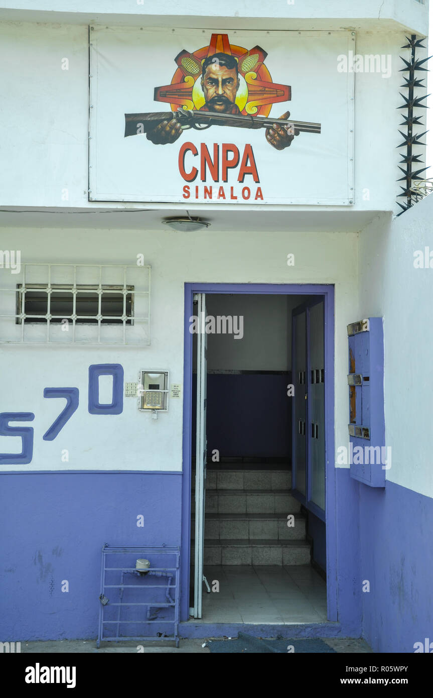07.07.2018, Culiacan, Sinaloa, Mexiko: Der Eintrag Der cnpa Niederlassung in culican. CNPA ist einer der zivilen Antworten gegen die Verbrechen des Kartells Droge g Stockfoto
