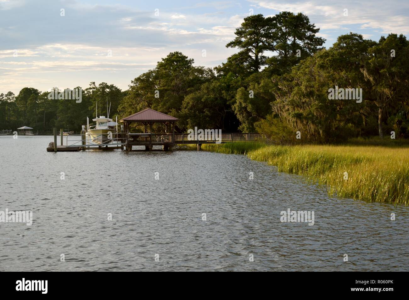 Boote auf Edisto Island Stockfoto