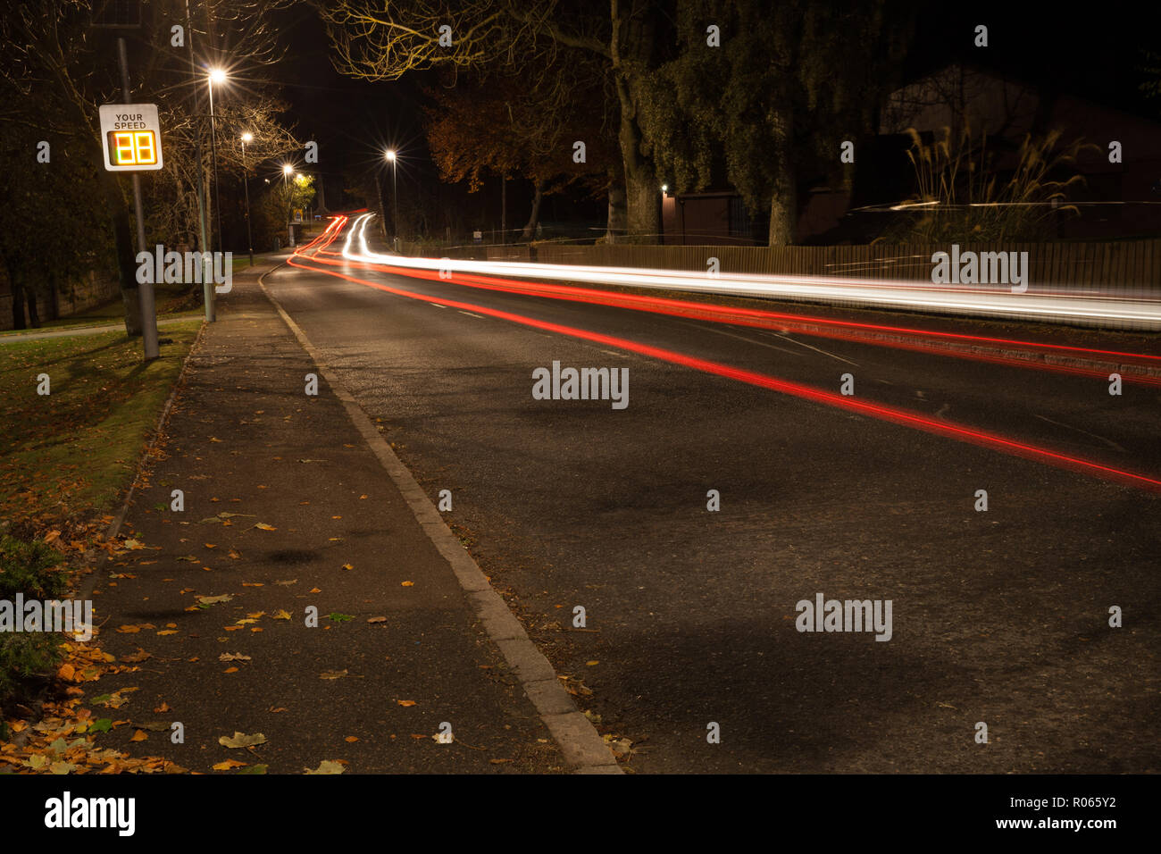 Auto-Licht-Trails Stockfoto