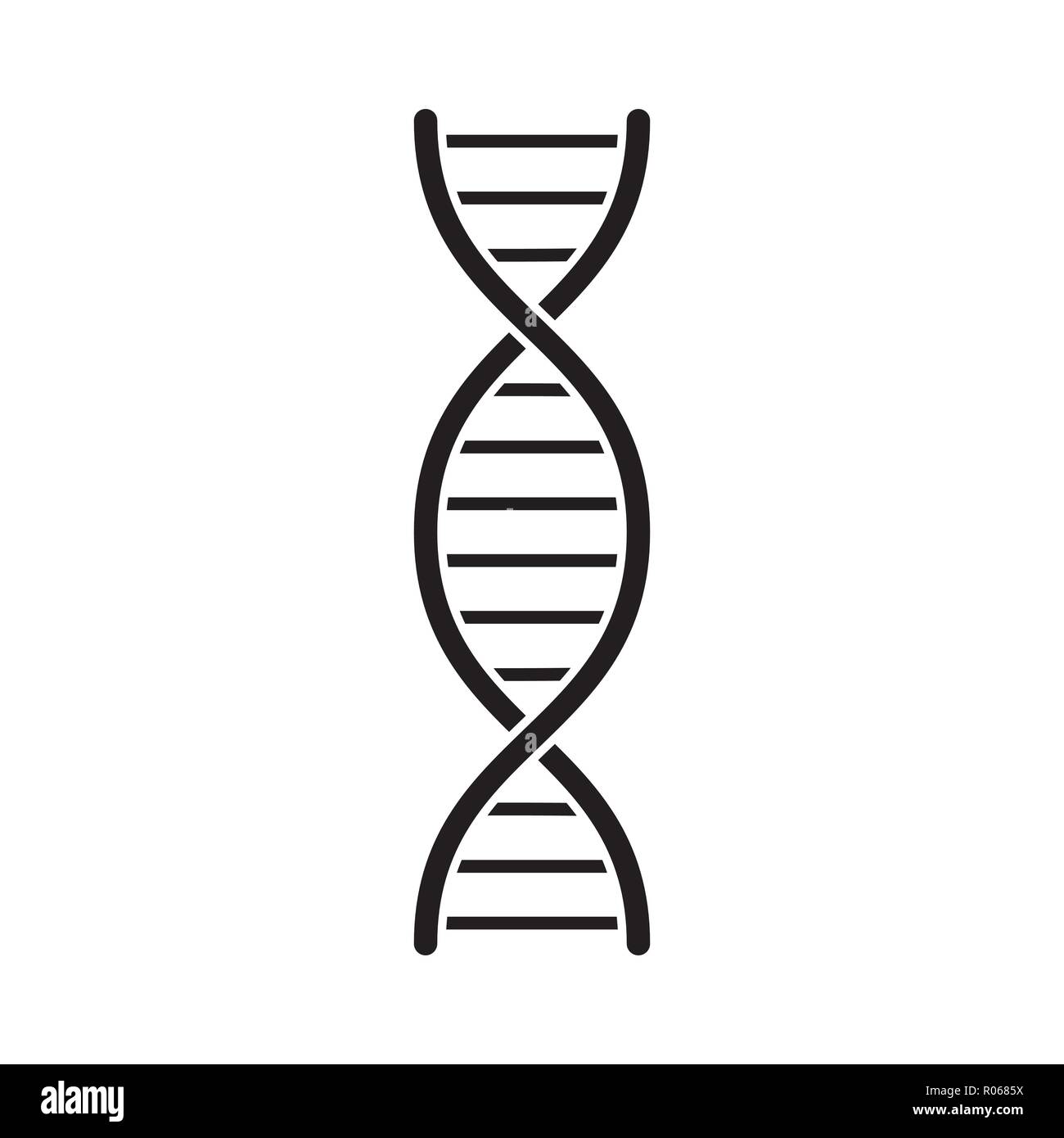Dna-Vektor Symbol auf weißem Hintergrund Stock Vektor
