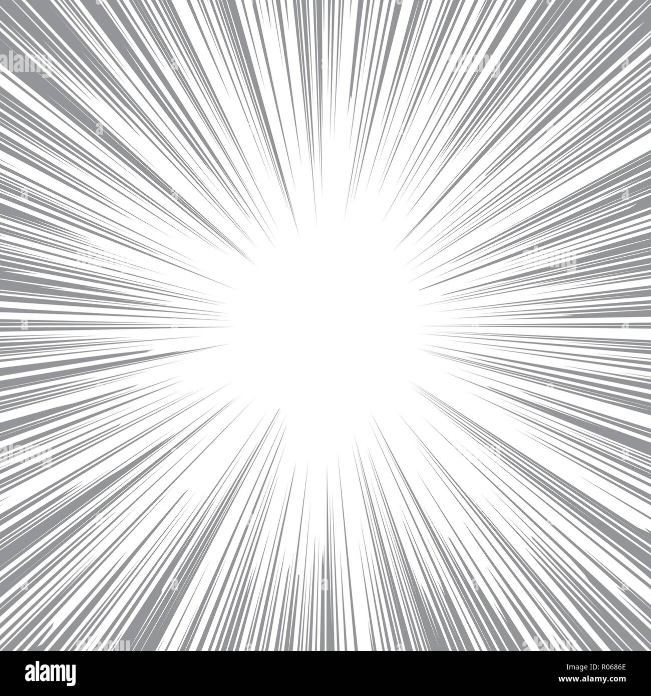 Retro Comic Stil Hintergrund mit Sonnenstrahlen. Stock Vektor