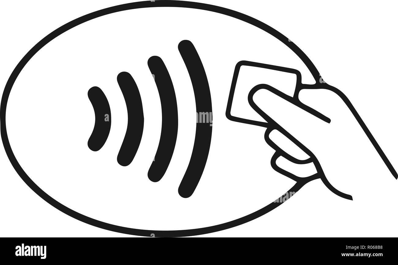 NFC Kontakt weniger drahtlose Pay-Symbol. Stock Vektor