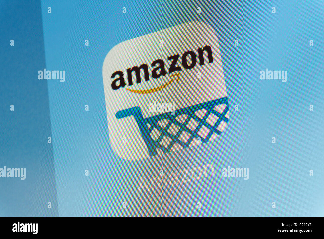 Amazon App auf Handy Bildschirm Stockfoto