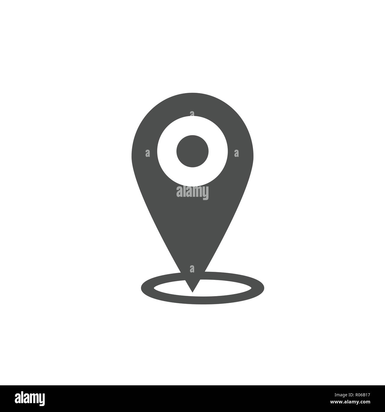 Kartenzeiger Symbol. GPS-Symbol. Flache Bauform. Schwarz auf weißem Hintergrund Vektor Illustration. Stock Vektor