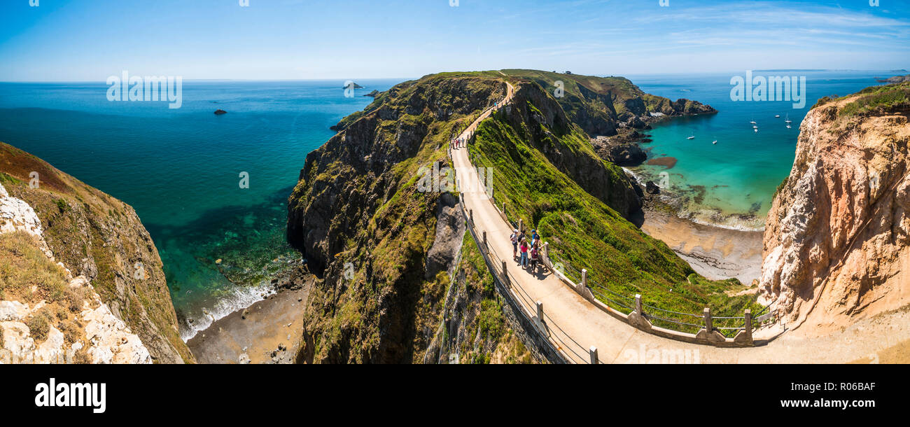 La Coupee, Sark Insel, Channel Islands, Großbritannien, Europa Stockfoto