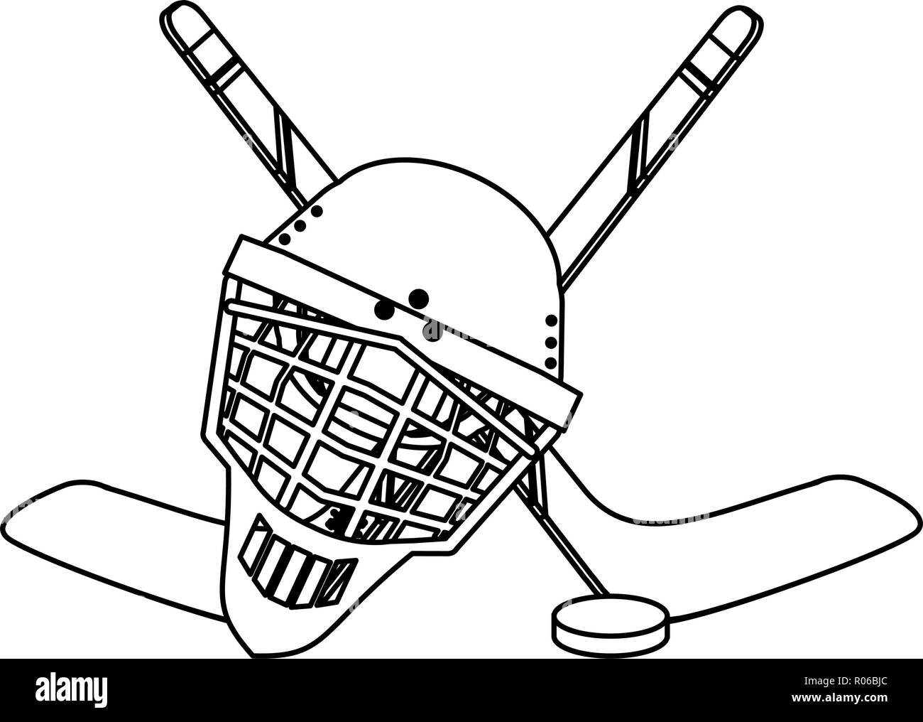 Hockey Sport ausrüstung Elemente Vector Illustration graphic design Stock Vektor