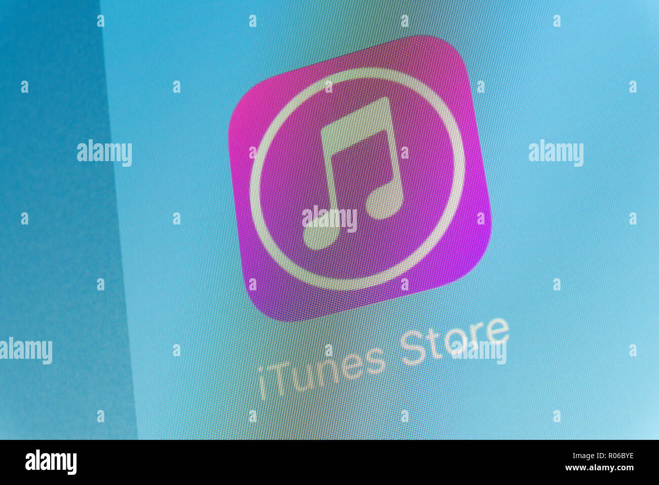 Apple iTunes Store App auf Handy Bildschirm Stockfoto