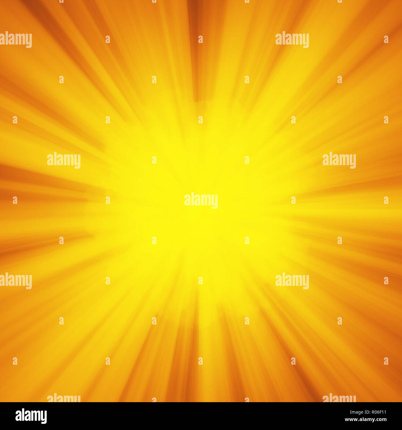 Hintergrund mit abstrakten Explosion oder hyperspeed Warp sun Gott strahlen. Helles orange gelb Light Strip Burst, Flash ray Blast. Abbildung mit Copyspace für Ihren Text Stockfoto