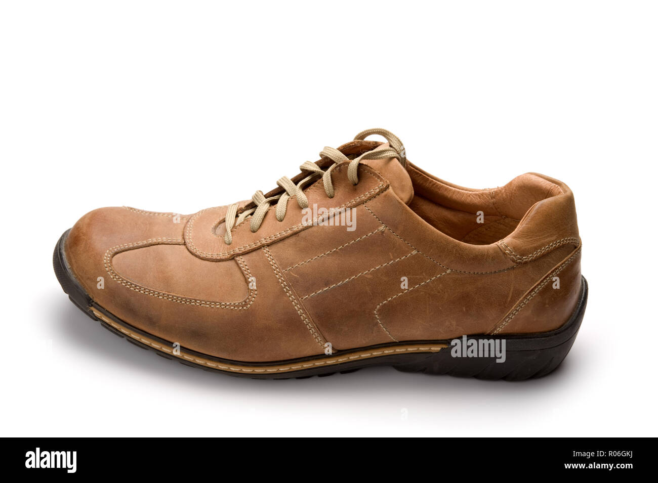 Walking Schuh auf weißem Hintergrund. Stockfoto