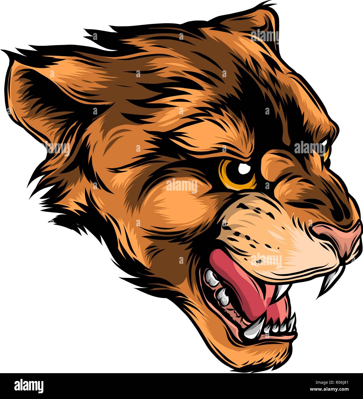 Cougar Panther Mascot Head Vector Graphic illustration Stock Vektor