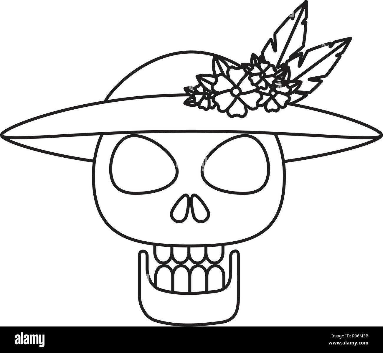 Maske des Santa Tod mit Hut Vector Illustration Design Stock Vektor