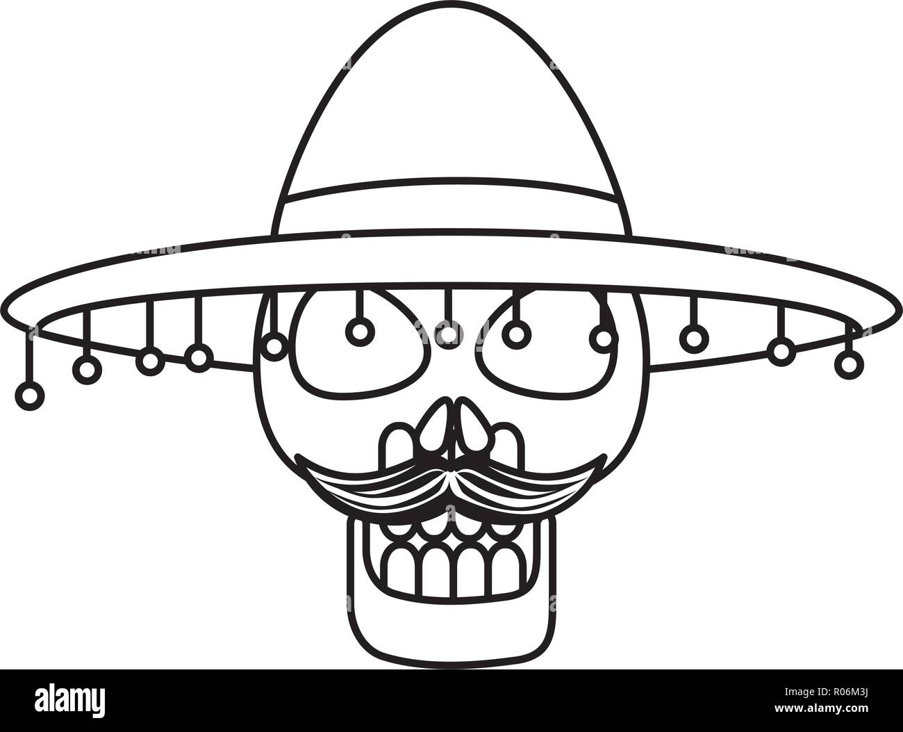 Maske des Santa Tod mit Hut Vector Illustration Design Stock Vektor