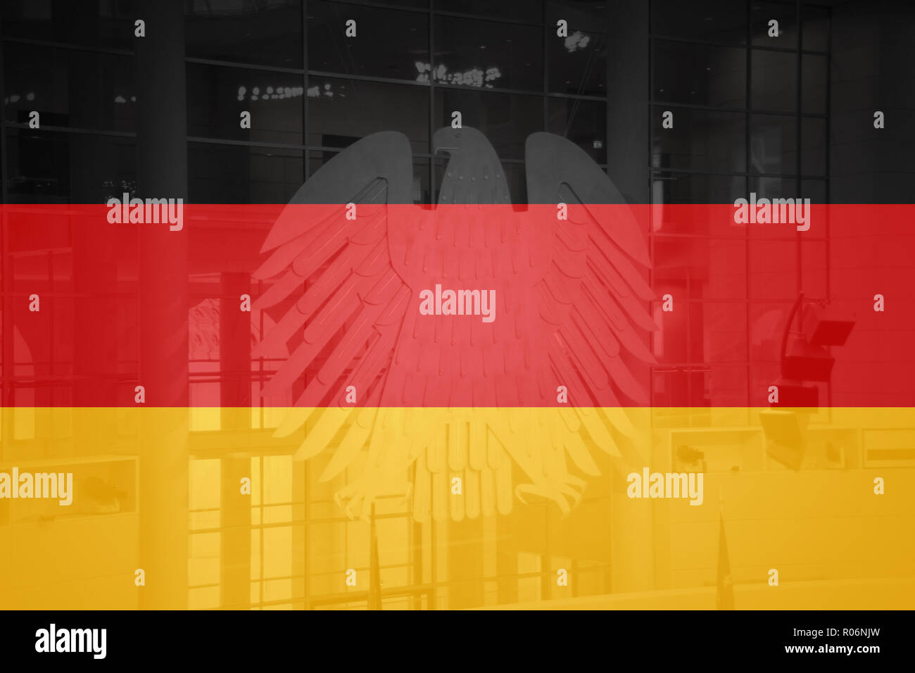 Flagge von Deutschland in minimalistischem Design und hohe Qualität Stockfoto