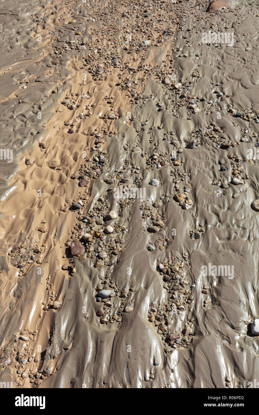 Schlammigen Flussbett mit Sedimentgestein, AZ Stockfoto