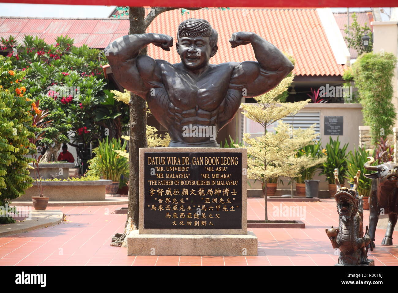 Dr. Gan Boon Leong Statue in Melaka, Malaysia. Stockfoto