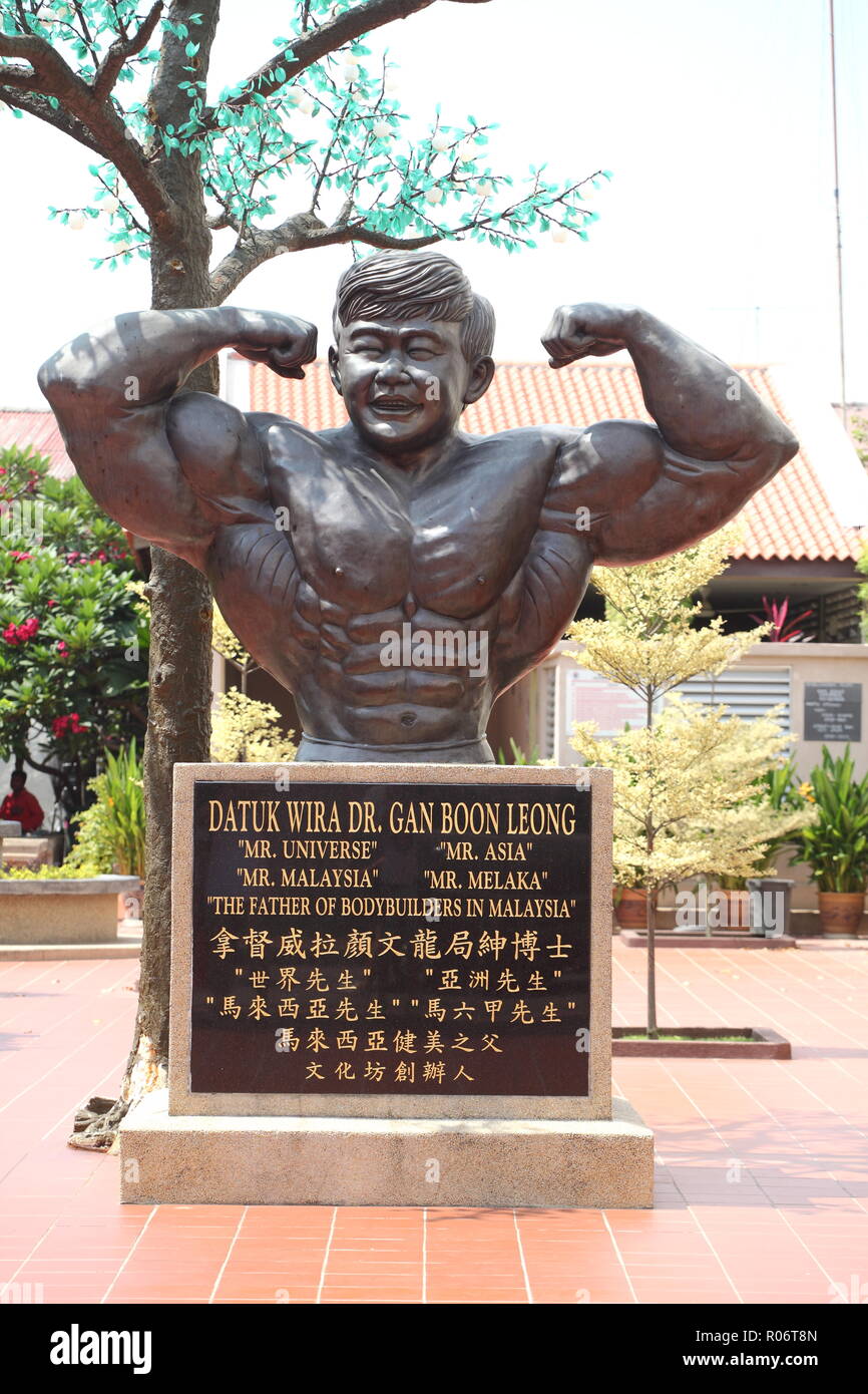 Dr. Gan Boon Leong Statue in Melaka, Malaysia. Stockfoto