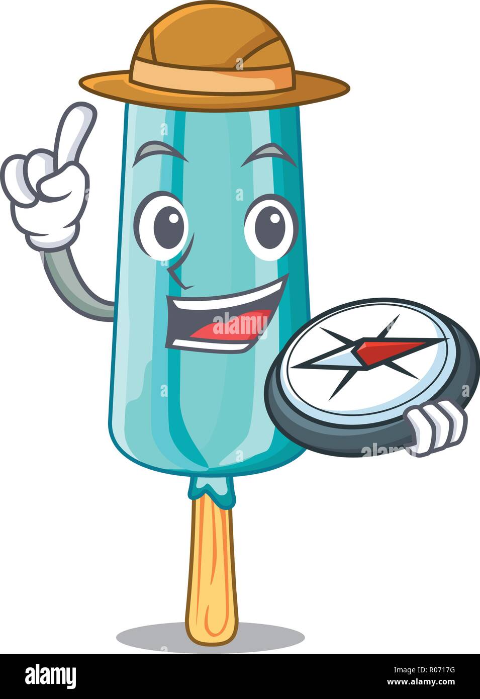 Explorer Eis geformt mit Stick Cartoon Stock Vektor Explorer Eis geformt mit Stick Cartoon Stock Vektor
