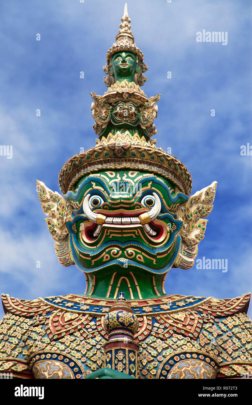 Die Yaksha Thotsakan im Wat Phra Kaew, Bangkok, Thailand. Stockfoto