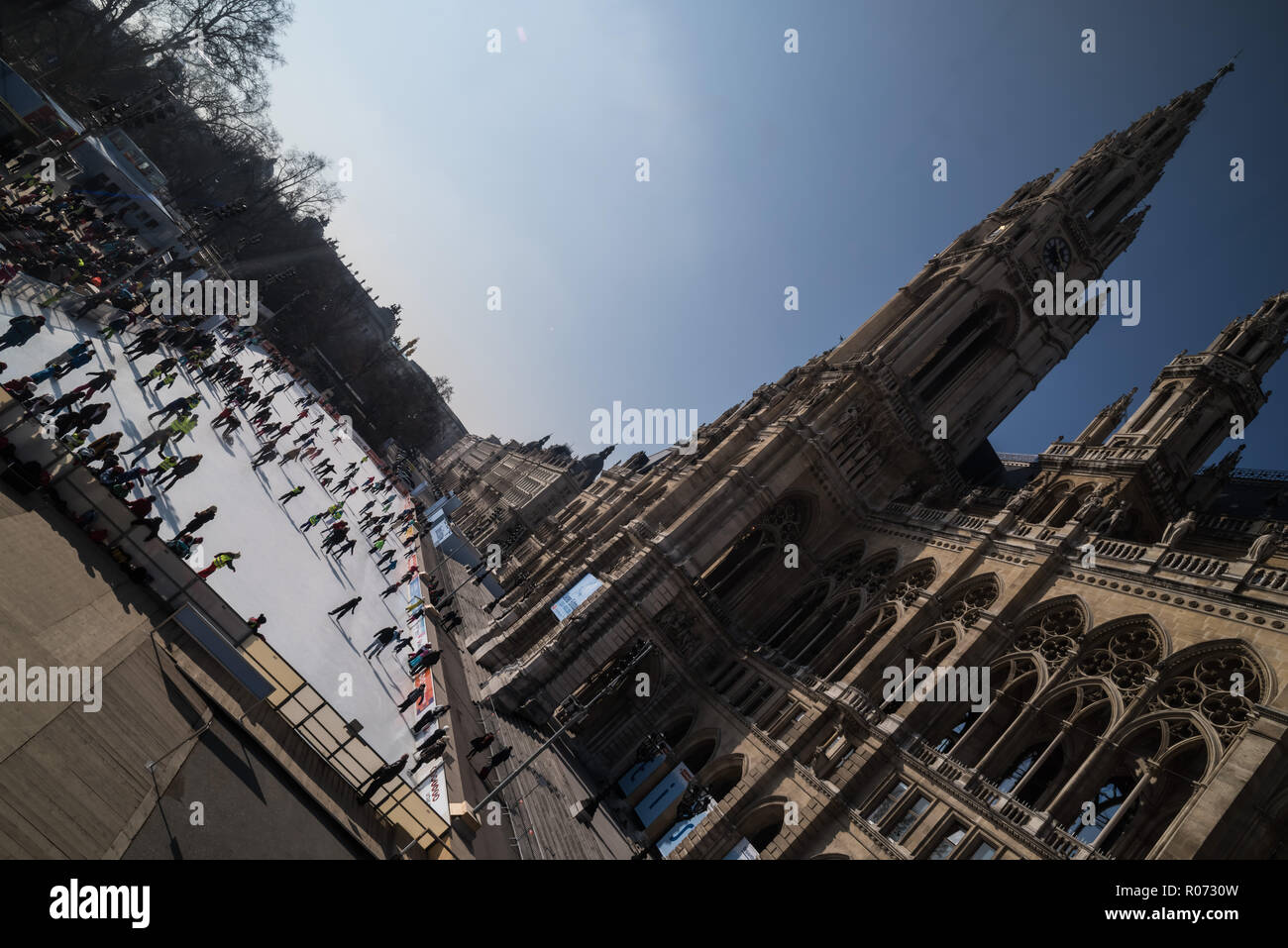 Wien, Rathaus, Eistraum - Wien, Rathaus, Eistraum, Eisbahn Stockfoto