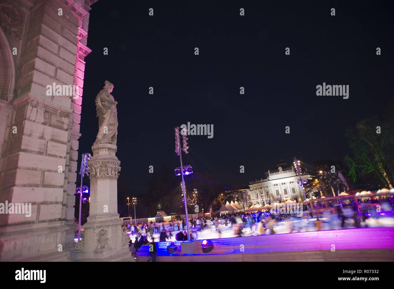 Wien, Rathaus, Eistraum - Wien, Rathaus, Eistraum, Eisbahn Stockfoto