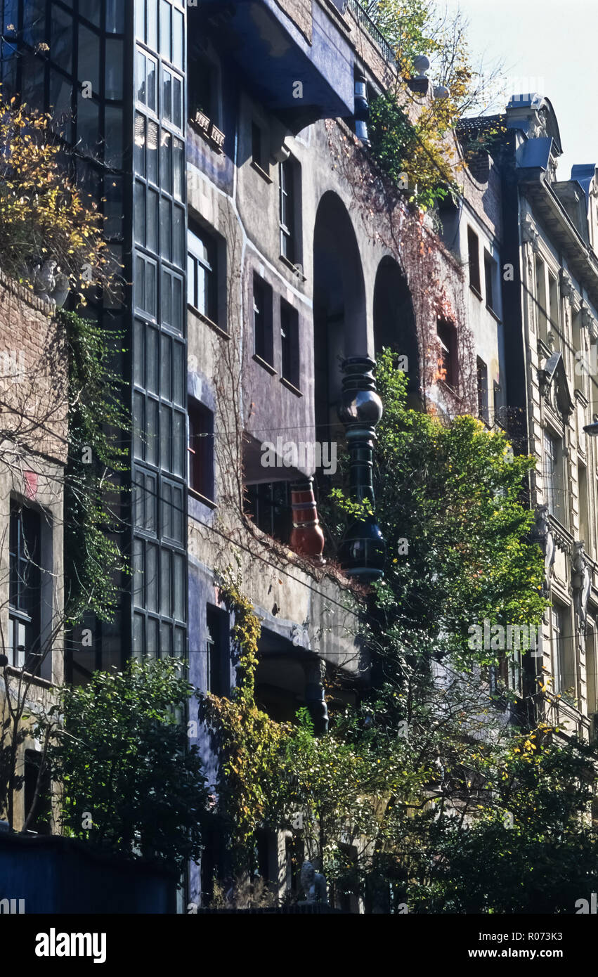 Wien, Universität Wien, Hundertwasser-Haus Stockfoto