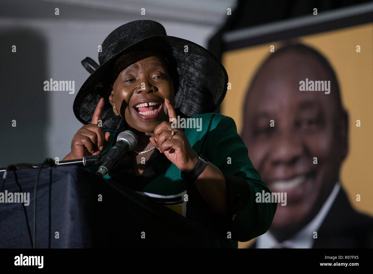 ANC-Führer Nkosazana Dlamin-Zuma spricht während einer ANC Youth League Kundgebung am Rathaus Pietermaritzburg, den 28. Januar, 2018. © rogan Station 2018 (FÜR O Stockfoto