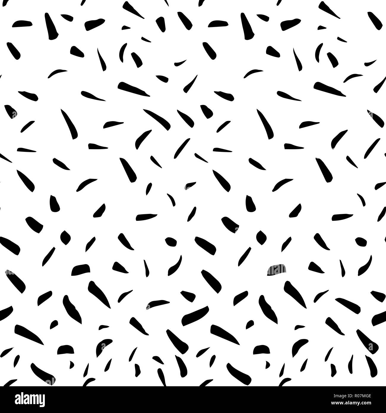 Schwarz abstrakte Textur mit Strichen oder Tinte blobs. Farbe Zecken Hand gezeichnet Hintergrund. Bleistift, Kugelschreiber, Marker ink Muster. Einfache Winkel geometrische Formen. Plakat oder Wallpaper Design. Vector Illustration Stock Vektor