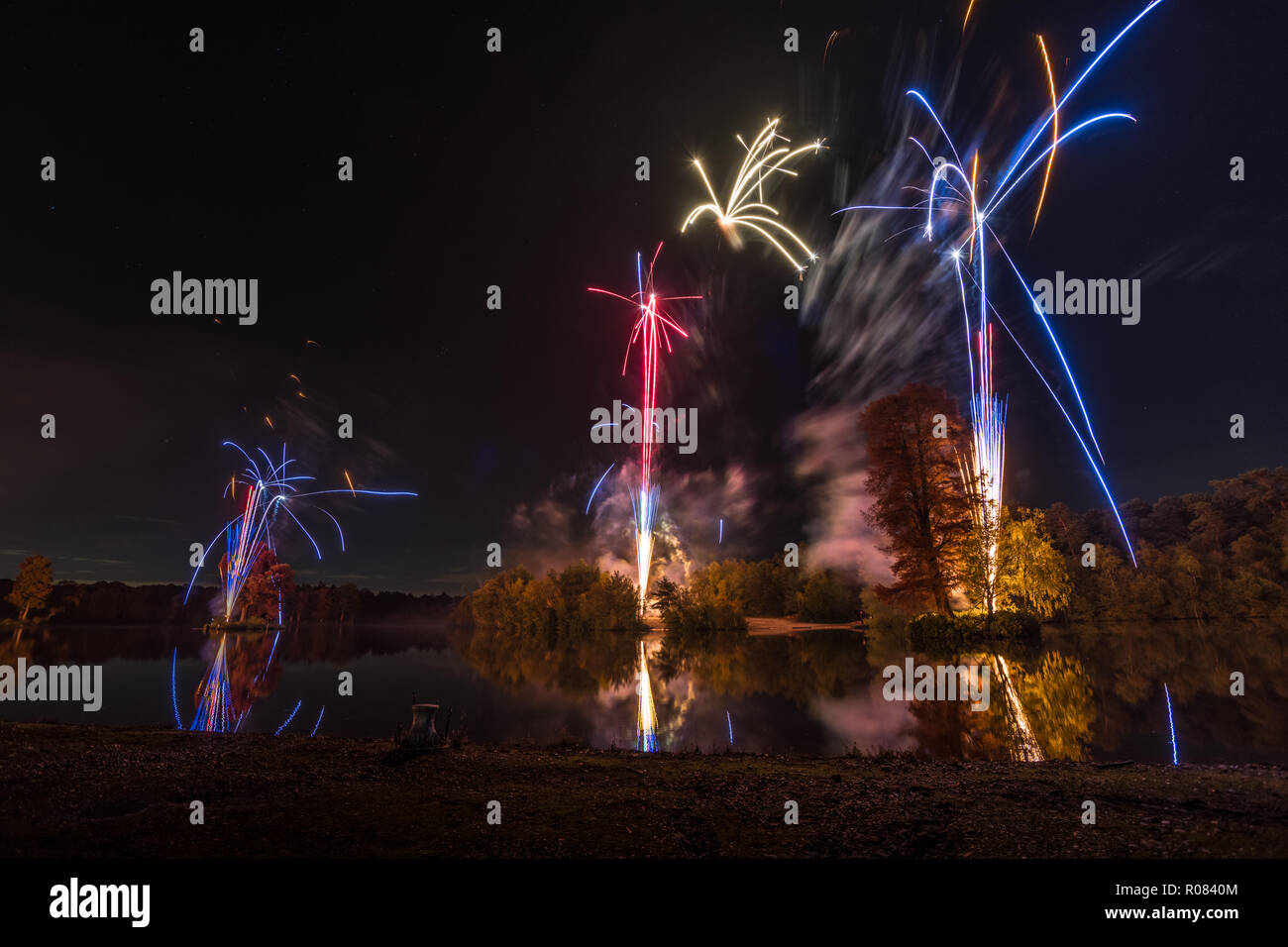 Hawley See Feuerwerk Stockfoto