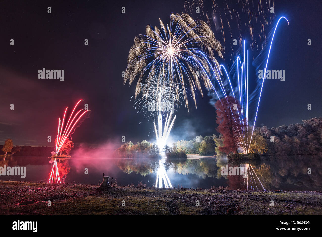 Hawley See Feuerwerk Stockfoto