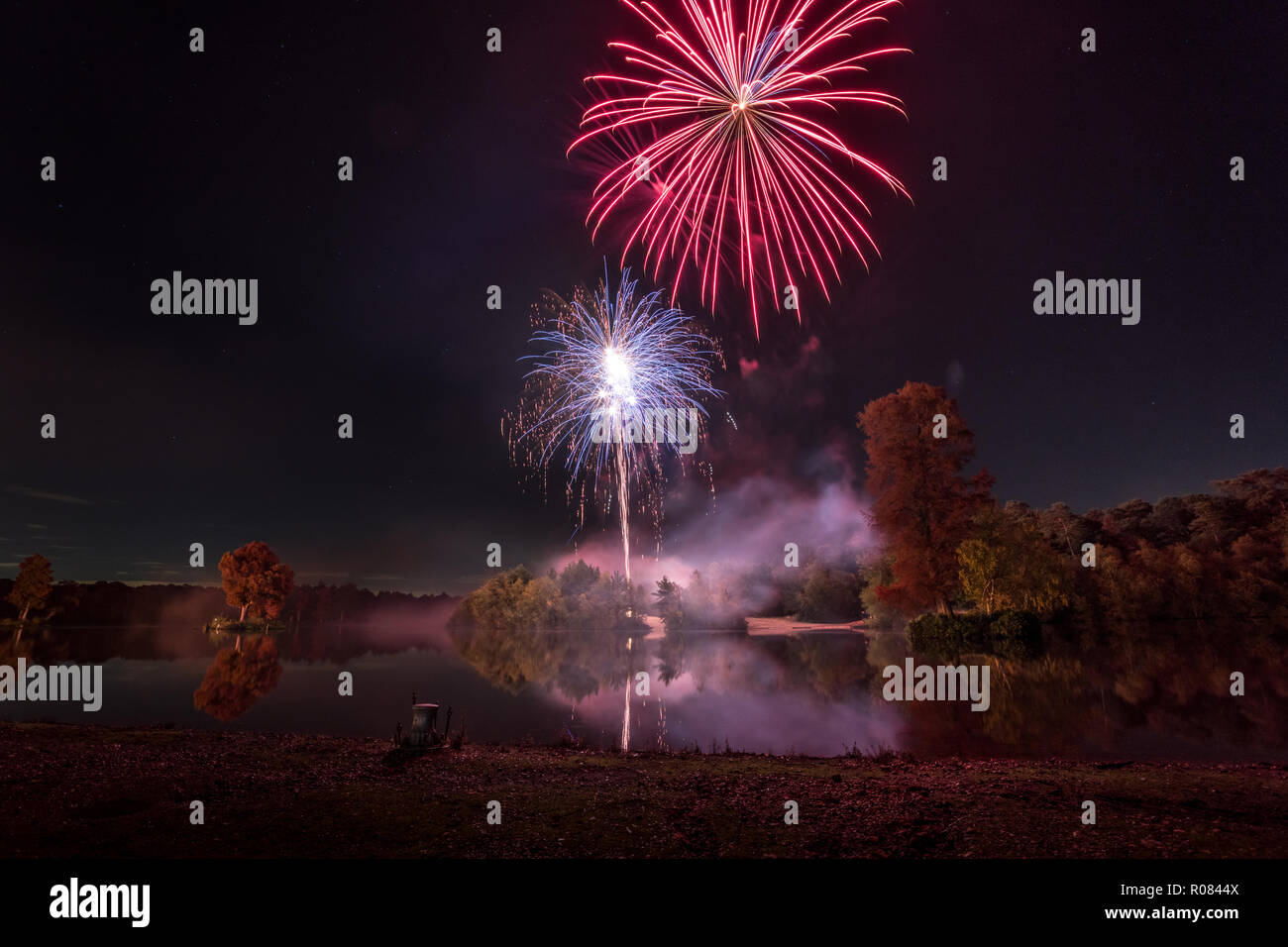 Hawley See Feuerwerk Stockfoto