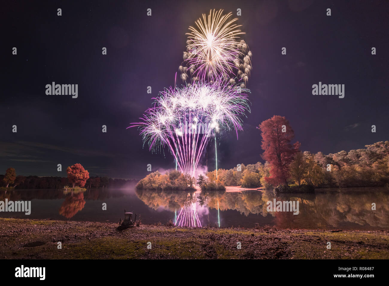 Hawley See Feuerwerk Stockfoto