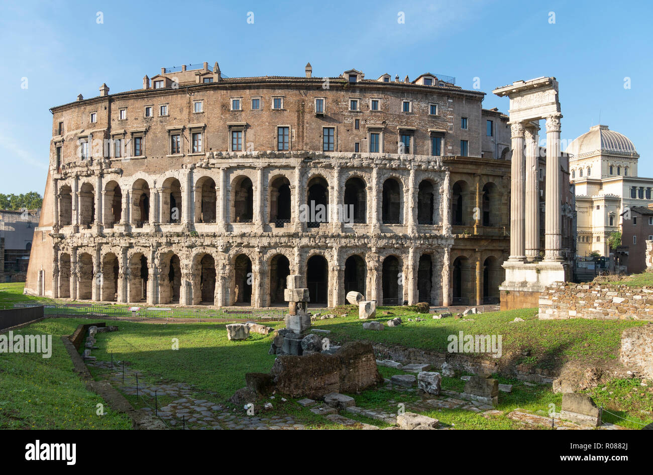 Die alte römische Theater von Marcellus, in Sant'Angelo in Rom. Italien. Stockfoto