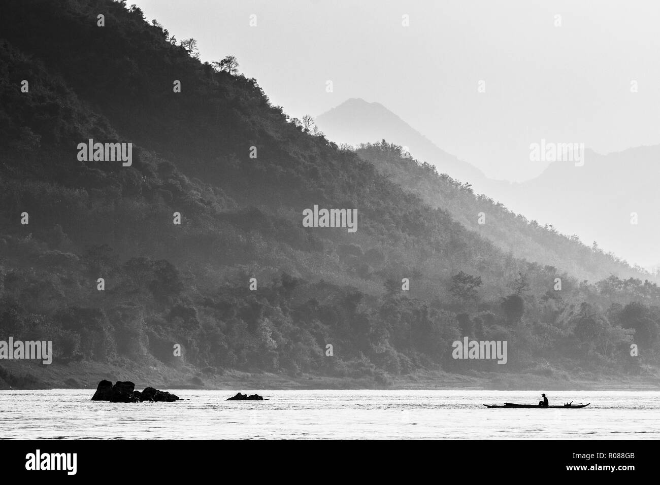 Mekong-Fluss, Luang Prabang, Laos Stockfoto