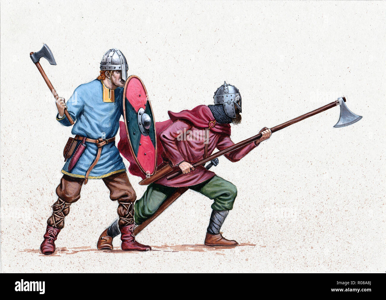 Wikinger. Mittelalterliche Ritter Illustration. Stockfoto