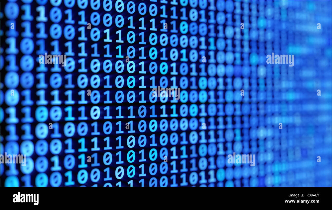 Der binäre Code stream, abstrakten Hintergrund Stockfoto