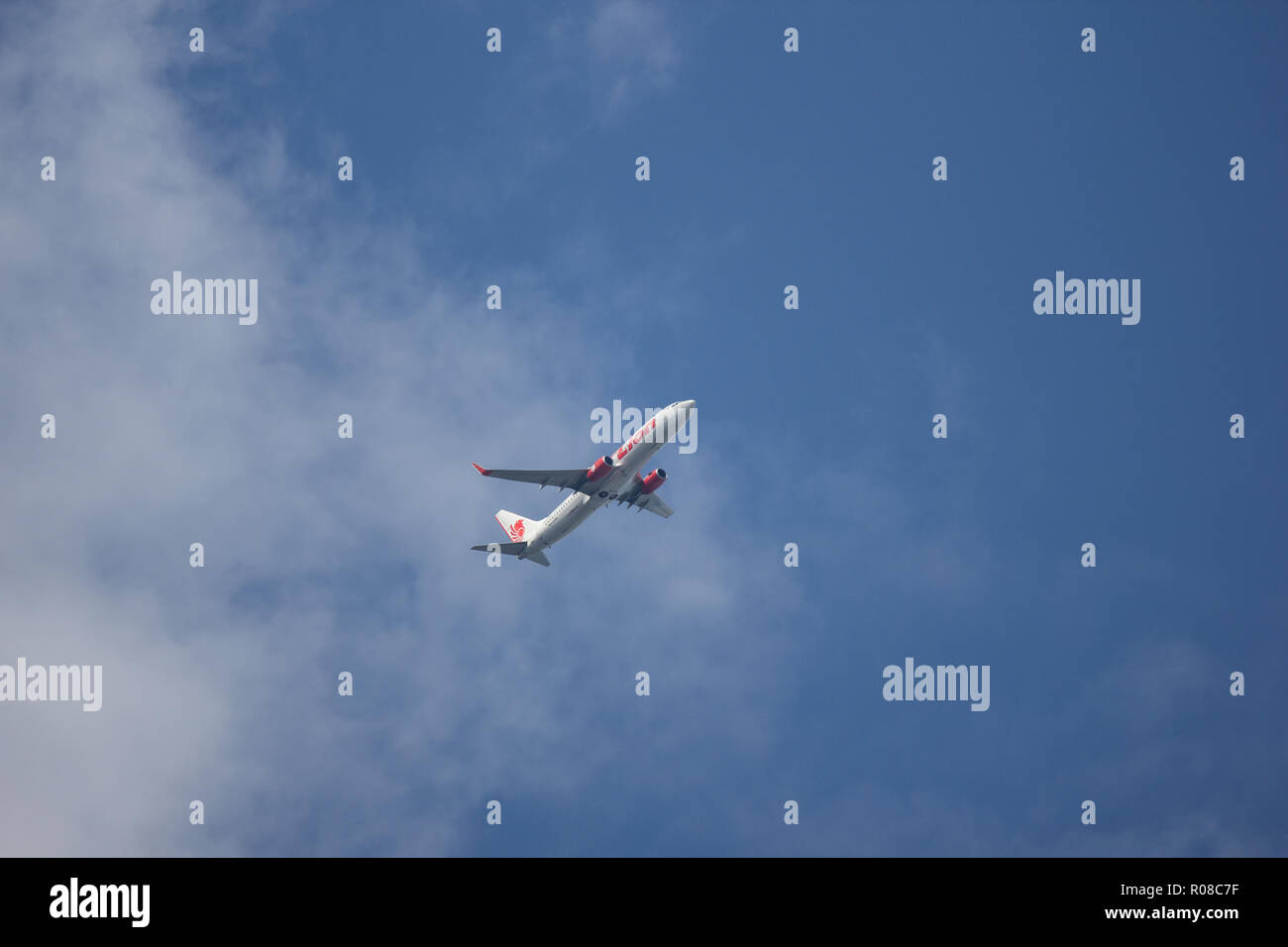 Chiangmai, Thailand - 30. Oktober 2018: HS-LUW Boeing 737-800 der Thai lionair Airline. Von Chiangmai Flughafen in Bangkok. Stockfoto