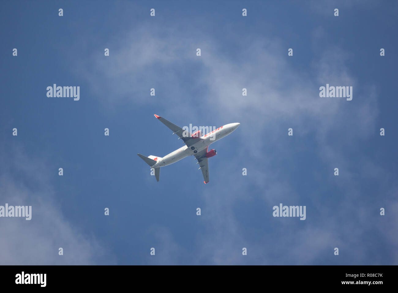 Chiangmai, Thailand - 30. Oktober 2018: HS-LUW Boeing 737-800 der Thai lionair Airline. Von Chiangmai Flughafen in Bangkok. Stockfoto