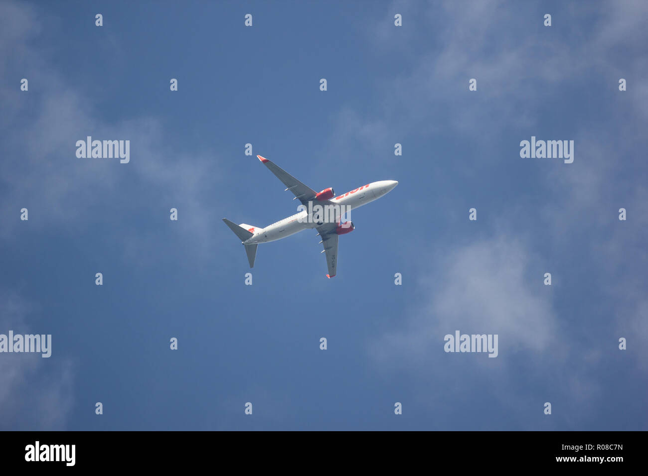 Chiangmai, Thailand - 30. Oktober 2018: HS-LUW Boeing 737-800 der Thai lionair Airline. Von Chiangmai Flughafen in Bangkok. Stockfoto
