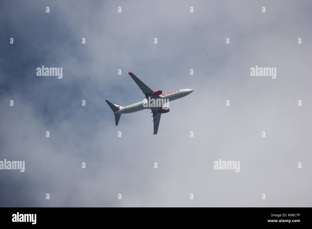 Chiangmai, Thailand - 30. Oktober 2018: HS-LUW Boeing 737-800 der Thai lionair Airline. Von Chiangmai Flughafen in Bangkok. Stockfoto