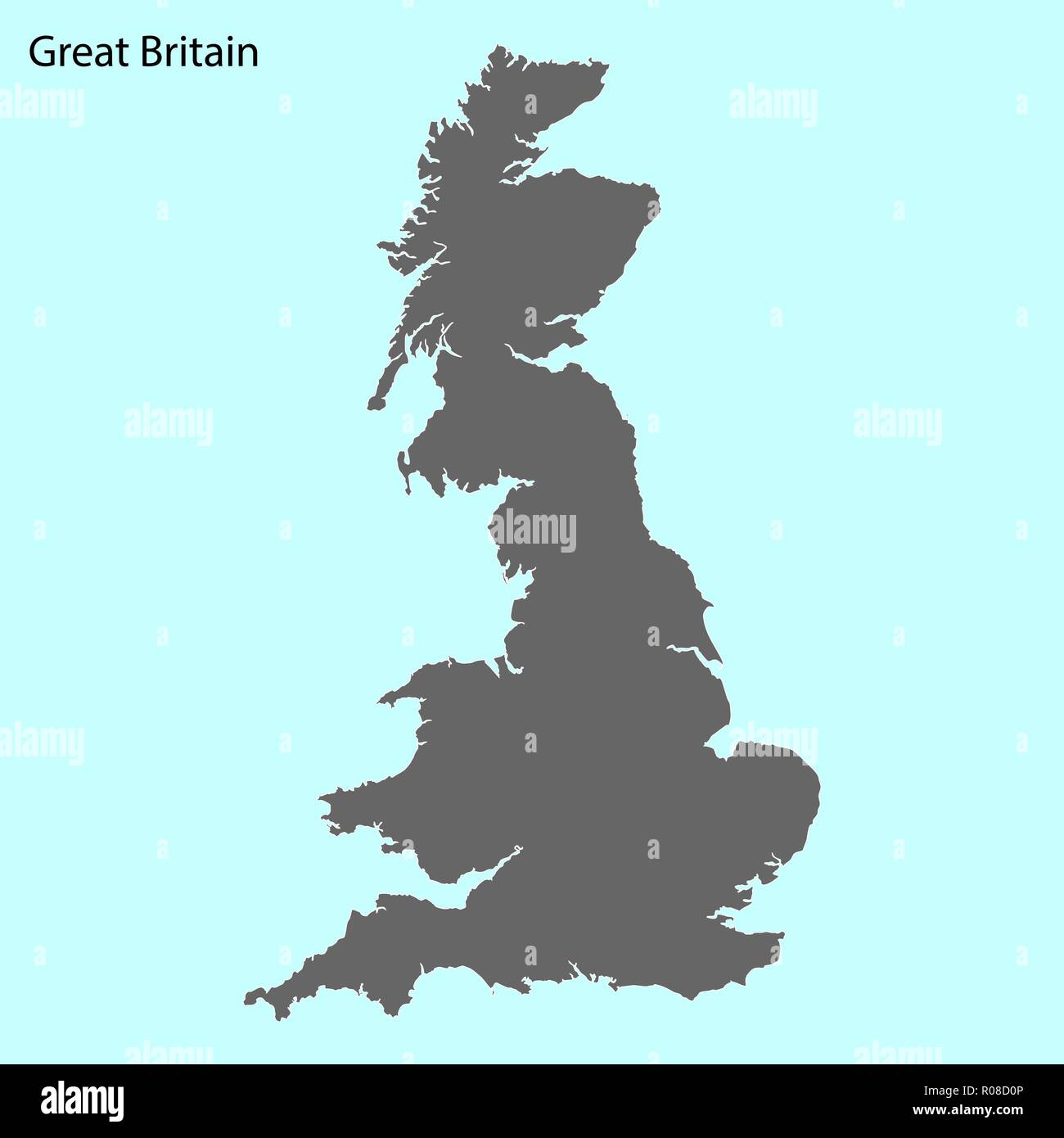 Hohe Qualität Karte von Großbritannien ist die Insel von Großbritannien Stock Vektor