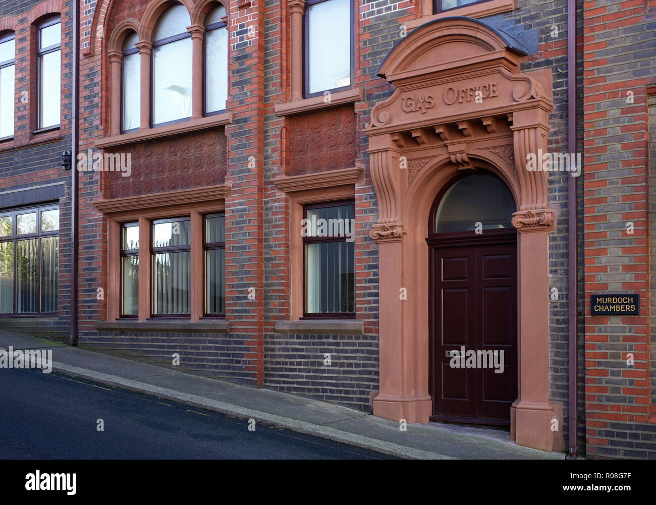 Murdoch Kammern der ehemaligen Gas Büro auf South Quay, Douglas, Isle of Man der Sitz von Rock Holdings Limited Company durch Arron Banken Stockfoto