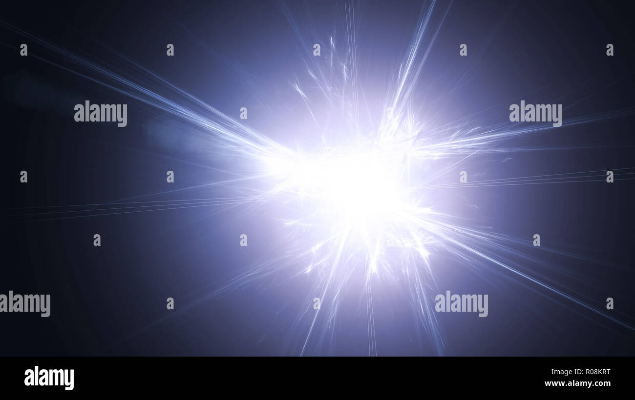 Abstrakt Blau flash in dunklen Stockfoto