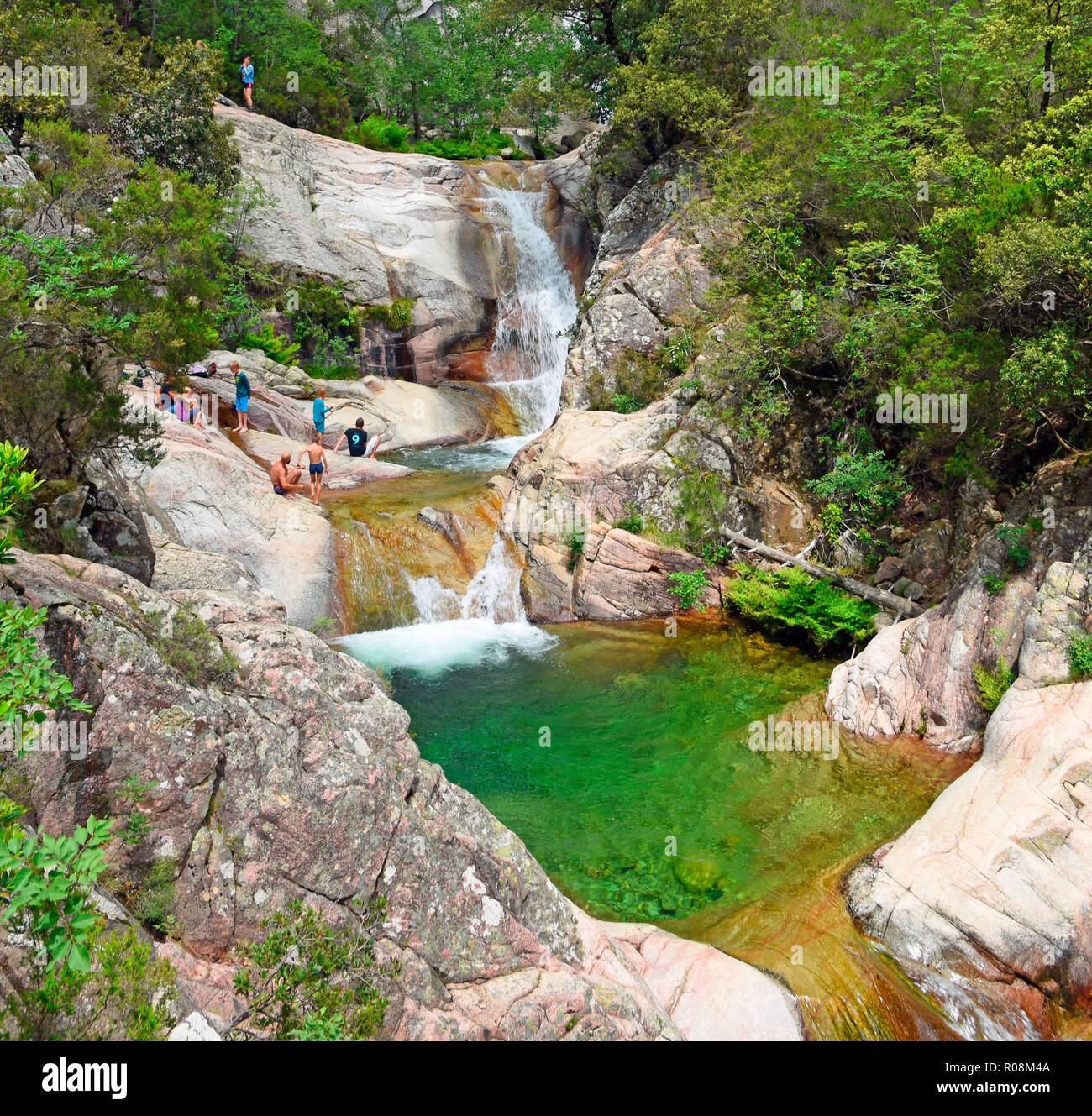 Teiche und Wasserfälle, Kaskaden von Purcaraccia, Département Corse-du