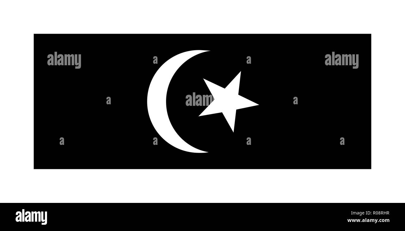 Einfache Flaggenstaat von Malaysia. Terengganu Darul Iman Stock Vektor