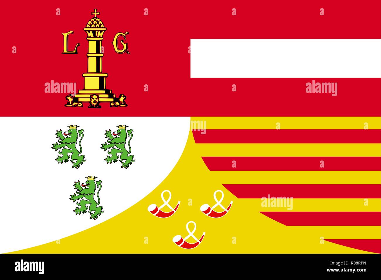 Einfache Flagge Lüttich ist ein Zustand von Belgien Stock Vektor